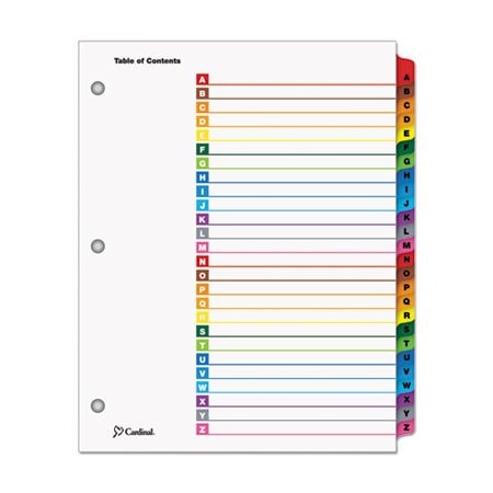 Tops Products INDEX, BNDR, A-Z, LTR, AST 60218